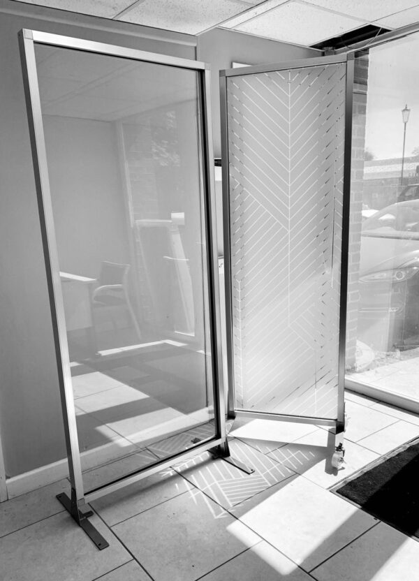 Clearview Freestanding Partition Screen (Silver) - 30% OFF