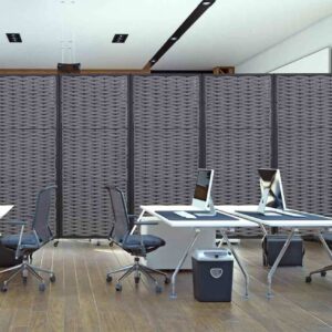 Portable wicker partitions in office