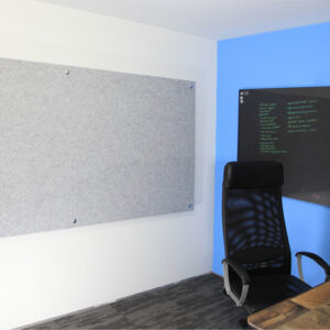 Wall-Mounted SoundSorb Acoustic Standoff Panels used in office